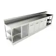 REFRIGERATED UNDER BAR COUNTER - FINISHING PANELS NOT INCLUDED - MOD. BBR40CB4V - SINGLE PHASE V 230/50 Hz - DESIGNED FOR BAR TOP APPLICATIONS - NO-DRIP EDGE - BUILT-IN CONDENSING UNIT - DIMENSIONS Cm L 400 x D 70 x h 113,1