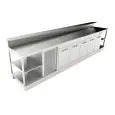 REFRIGERATED UNDER BAR COUNTER - FINISHING PANELS NOT INCLUDED - MOD. BBR40CB5V - SINGLE PHASE V 230/50Hz - DESIGNED FOR BAR TOP APPLICATIONS - NO-DRIP EDGE - BUILT-IN CONDENSING UNIT - DIMENSIONS Cm L 400 x D 70 x h 113,1