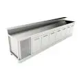 REFRIGERATED UNDER BAR COUNTER - FINISHING PANELS NOT INCLUDED - MOD. BBR40CB7V - SINGLE PHASE V 230/50Hz - DESIGNED FOR BAR TOP APPLICATIONS - NO-DRIP EDGE - BUILT-IN CONDENSING UNIT - DIMENSIONS Cm L 400 x D 70 x h 113,1