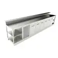 REFRIGERATED UNDER BAR COUNTER - FINISHING PANELS NOT INCLUDED - MOD. BBR45CB6V - SINGLE PHASE V 230/50Hz - DESIGNED FOR BAR TOP APPLICATIONS - NO-DRIP EDGE - BUILT-IN CONDENSING UNIT - DIMENSIONS Cm L 450 x D 70 x h 113,1