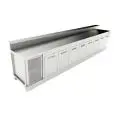 REFRIGERATED UNDER BAR COUNTER - FINISHING PANELS NOT INCLUDED - MOD. BBR45CB8V - SINGLE PHASE V 230/50Hz - DESIGNED FOR BAR TOP APPLICATIONS - NO-DRIP EDGE - BUILT-IN CONDENSING UNIT - DIMENSIONS Cm L 450 x D 70 x h 113,1