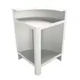 CURVED CORNER UNIT 90° - FINISHING PANELS NOT INCLUDED - MOD. CB2/90AB - WITH UPSTAND - DESIGNED FOR BAR TOP
