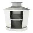 SQUARED CORNER UNIT 45° - FINISHING PANELS NOT INCLUDED - MOD. IA1/45AB - WITH UPSTAND - DESIGNED FOR BAR TOP