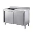 Sink unit n.1 basin - with n.1 drainboard with understorage - with sliding doors