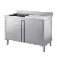 Sink unit n. 1 basin - with n.1 drainboard - with understorage - with n. 2 hinged doors