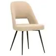 Sedia - colour beige - Structure in metal painted, seduta e schienale imbottiti, rivestimento in tessuto o ecopelle - Model 1615-TOP8-Beige-01