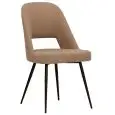 Sedia - colour brown - Structure in metal painted, seduta e schienale imbottiti, rivestimento in tessuto o ecopelle - Model 1615-TOP8BE-04