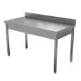 Stainless steel work table - square legs 4x4cm - simple - Worktop thickness cm 4 - with upstand