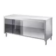 Stainless steel work table with undershelves - worktop thickness cm 4