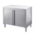 Stainless steel cupboards with hinged doors - worktop thickness cm 4