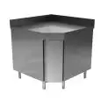 90°-angle corner work table with understorage - door - worktop thickness cm 4 - with upstand