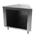 Internal corner unit 45° angle with undershelf - Stainless steel construction with scotch brite finish - Length cm 104 - Depth cm 80 - Height cm 90