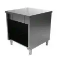 Island cash till unit with drawer and lock - Stainless steel construction with scotch brite finish - Length cm 80 - Depth cm 80 - Height cm 90