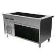 Ambient unit with cold deep pan top and undershelf - Deep pan top H 22 cm - Stainless steel construction with scotch brite finish