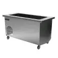 Cold unit with deep pan top - Island unit on castors - Stainless steel construction with scotch brite finish