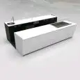 BAR COUNTER AND BACK COUNTER - MOD. START UP L3500/SX H951 VT - WITH REFRIGERATED TANK FOR FOOD & BEVERAGE DISPLAY ON THE LEFT - GLASS FOR REFRIGERATED TANK PROTECTION - N. 4 CELLS WITH VENTILATED REFRIGERATION - V 230/50Hz SINGLE-PHASE POWER SUPPLY - WIT