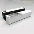 BAR COUNTER AND BACK COUNTER - MOD. START UP L4000/DX H951 BC - WITH REFRIGERATED TANK FOR FOOD & BEVERAGE DISPLAY ON THE RIGHT - TRANSPARENT GLASS PROTECTION PALLET FOR REFRIGERATED TANK - N. 4 CELLS WITH VENTILATED REFRIGERATION - V 230/50Hz SINGLE-PHAS