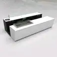 BAR COUNTER AND BACK COUNTER - MOD. START UP L4000/DX H951 PL - WITH REFRIGERATED TANK FOR FOOD & BEVERAGE DISPLAY ON THE RIGHT - PLEXIGLASS COVER FOR REFRIGERATED TANK - N. 4 CELLS WITH VENTILATED REFRIGERATION - V 230/50Hz SINGLE-PHASE POWER SUPPLY - WI