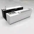 BAR COUNTER AND BACK COUNTER WITH PANORAMA ICE CREAM DISPLAY - MOD. START UP L1000/4PANORAMA+L2000 H1150 - WITH GLASS PALLET - N. 2 CELLS WITH VENTILATED REFRIGERATION - V 230/50Hz SINGLE-PHASE POWER SUPPLY - WITH BUILT-IN CONDENSING UNIT - COFFEE MACHINE