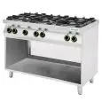 6-BURNER GAS COOKER  - MOD. CC76G - Open cupboard - Without pilot light - Power kW 28,5 - Dimensions: cm L 120 x D 70 x H 90 - CE APPROVED