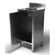 Hand wash basin with understorage - door - Oval basin - Length cm 40 - Depth cm 40 - Height cm 85/90 - Basin dimensions cm Ø 26x12,5h