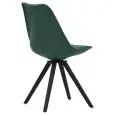 Sedia - colour verde - Structure in beechwood e metal, seduta girevole, scocca in polypropylene, cuscino in ecopelle - Model 1626-EV10N-V