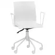 Poltrona ufficio - colour white - Structure in metal painted, scocca in polypropylene - Model 1628-EV11W-W