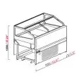 PASTRY SNACK DISPLAY COUNTER - WITHOUT STORGE - FINISHING PANELS NOT INCLUDED - MOD. SAM80 VBD H 1200 - LOW FLAT GLASS FRONT - VENTILATED COOLING - SINGLE PHASE V 230/50HZ - BUILT-IN CONDENSING UNIT - HEIGHT cm 120