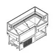 END UNIT FOR REFRIGERATED PASTRY/SNACK DISPLAY COUNTER - FINISHING PANELS NOT INCLUDED - MOD. SAM80 VAD H 1350 TERMINALE DX - HIGH FLAT GLASS FRONT - VENTILATED COOLING - SINGLE PHASE V 230/50HZ - BUILT-IN CONDENSING UNIT - DIMENSIONI cm L 214,7 x D 99,8 