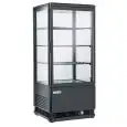 REFRIGERATED TOWER DISPLAY - BLACK - FOR BEVERAGES - Mod. RC78B - Temperature +2°/+12°C - Capacity lt. 78 - SINGLE PHASE V230/1 - Power W 180 - Dimensions cm. L 42,5 x D 38,5 x h 99,5 - Weight Kg. 45