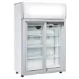 GLASS DOOR FRIDGE - FOR BEVERAGES - MOD. DC85S - Temperature °C +1/+10 - MANUAL DEFROST - VENTILATED COOLING - CAPACITY Lt. 85 - Dimensions Cm L 63 x D 39 x h 98
