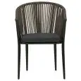 Poltroncina - colour black - Structure in aluminium painted, rivestimento in piattina di polyethylene, cuscino idrorepellente - Model 1635-E70M-01