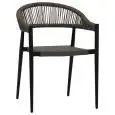 Poltroncina - colour black - Structure in aluminium painted, seduta in textilene, schienale in corda - Model 1637-E72