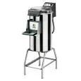 POTATO PEELER Mod. PPF25 - Loading capacity kg 25 - Production per hour kg/h 450 - (Potato tray and stand mod. CB included) - POWER SUPPLY: SINGLE OR THREE PHASE - Power hp 1,5 / 1100W - CE APPROVED