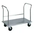 CRATE TROLLEY - MOD. CPB1472 - Stainless steel sheet base - Double handle - Castors ø mm 140 - Dim. cm L 61 x D 110 x h 85