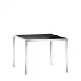 Tavolino - colour aluminium - Structure in metal chrome, top in tempered glass - Model 1653-B01T-x