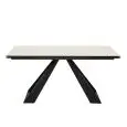 Table - colour black - Structure in metal painted, extendable top in glass e melamine scratch-resistant Thickness 11 mm - Model 1665-TF22-chiuso-01
