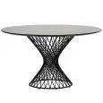 Table - colour black;grey - Structure in metal painted, top in synthetic marble - Model 1676-MIT67N-01