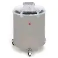 SALAD SPINNER - Mod. ES 100 - Loading capacity per cycle Kg 6 - Production per hour Kg/hr 120/360 - Power W 550 - Single phase 230V/1/50-60Hz - Dimensions cm L 54 x D 75 x 66,5 h - CE approved
