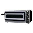 ELECTRIC PIZZA OVEN - MECHANICAL CONTROL - Mod. BASIC 1/40V+L 2T - Single deck oven with glass window - Firebrick oven base - Internal lighting - 2 thermostats - Chamber dimensions cm L 41 x D 36 x 9 h - N. Pizzas 1 (Ø cm 32) - Power 1,6 Kw - CE APPROVED
