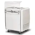 ICE CREAM POZZETTI COUNTER - MOD. VIA VENETO 4C - CAPACITY LT. 156 - TEMPERATURE -5°/-20°C - Dim. Cm. L 81,8 x D 69 x h 98,4 - Front transparent cover supplied included - CE marked