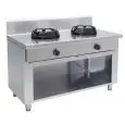 GAS WOK COOKER, 2 BURNERS  - MOD. EE02 - Entirely made to measure - Open cupboard - Smooth cooktop - Gas power choices kW 9,5/14/21 - Dimensions: cm L 100 x D 50 x H 85 - CE approved