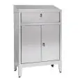 Stainless steel lectern / standing desk - n. 2 doors and drawer