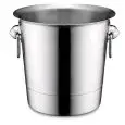 STAINLESS STEEL CHAMPAGNE ICE BUCKET WITH RINGS - DIMENSIONS ø mm. 190x190h