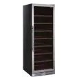 WINE DISPLAY COOLER - MOD. CW 400 - VENTILATED COOLING - Temperature +5/+18 °C - SINGLE GLASS DOOR - BLACK METAL CONSTRUCTION - CAPACITY Lt 469 - Power W 165 - SINGLE PHASE 230/50Hz - Dimensions cm L 59,5 x D 72 x H 176,6 - CE APPROVED
