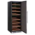 WINE DISPLAY COOLER - MOD. CW 410 DT - VENTILATED COOLING - Temperature  +5/+10 °C / +10/+18 °C- SINGLE GLASS DOOR - BLACK METAL CONSTRUCTION - CAPACITY Lt 457 - Power W 165 - SINGLE PHASE 230/50Hz - Dimensions cm L 59,5 x D 72 x H 176,6 - CE APPROVED