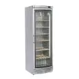 WINE DISPLAY COOLER - MOD. TWS 400 - VENTILATED COOLING - Temperature °C +7/+18 - SINGLE GLASS DOOR - SILVER METAL CONSTRUCTION - CAPACITY Lt 350 - Power W 300 - SINGLE PHASE 230/50Hz - Dimensions cm L 59,5 x D 62 x H 183 - CE APPROVED