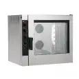 GAS GASTRONOMY AND PASTRY CONVECTION AND STEAM COMBINATION OVEN - Mod NECG72 - ELECTROMECHANICAL CONTROLS - HUMIDIFIER - TWO SPEED MODE - SINGLE PHASE 230/1/50 - POWER KW 16 + 0,6 - CAPACITY: 7 X (GN 1/1 ; 60 X 40) - TRAY SPACING cm 7,4 - DIMENSIONS cm L 