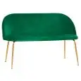 Panca - colour verde - Structure in metal ottonato, seduta e schienale imbottiti, rivestimento in velluto - Model 1760-S49-V-01