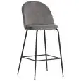 Sgabello - colour grey - Structure in metal painted, seduta e schienale imbottiti, rivestimento in velluto - Model 1763-JA6-DG-01